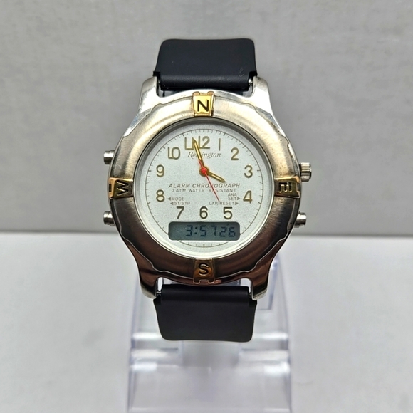 Mens Vintage Remington Alarm Chronograph Watch 38-054 New Battery - Picture 1 of 9